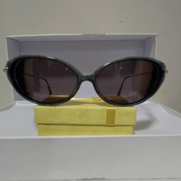 Vuillet Vega Prestige 540 Metal Frame Eyeglasses Blue/Gold with Hard Case - Picture 1 of 16